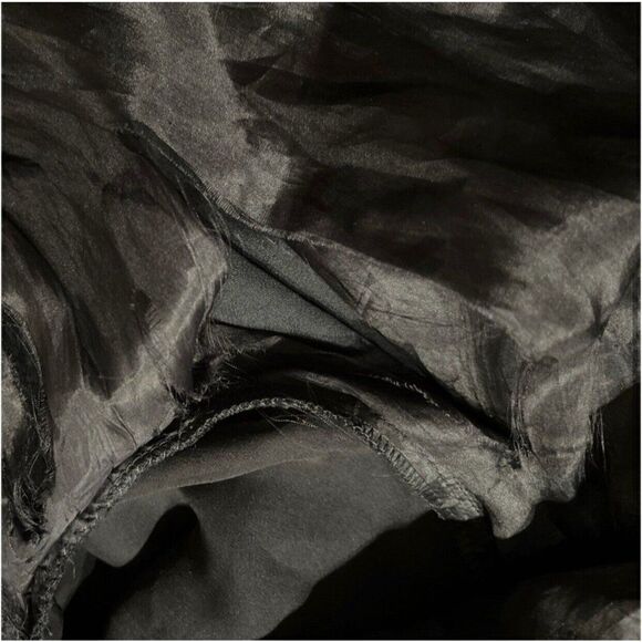 Valentino Boutique Vintage Authentic Solid Black Long Sleeve MIDI Dress 4 Small - Picture 8 of 8